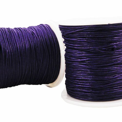 18.3 m 60ft 20yrd violet foncé en coton ciré cordon de perles décoratives chaîne tressée corde torsa sku-38117