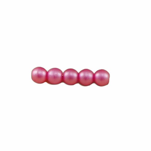 100pcs perles briller la lumière fuchsia valentine rose ronde druk verre tchèque pressé de petite en sku-31775