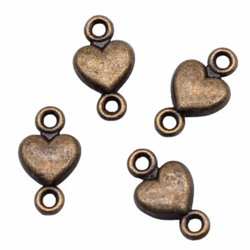 12pcs antique bronze couleur valentine petite cœur bijoux métalliques faisant les résultats 15mm x 8 sku-963667
