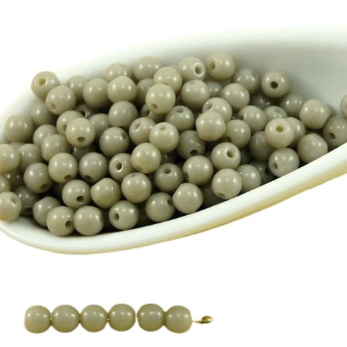 100pcs opaque gris gris ronde verre tchèque perles de petite entretoise graines rocailles 3mm sku-31669