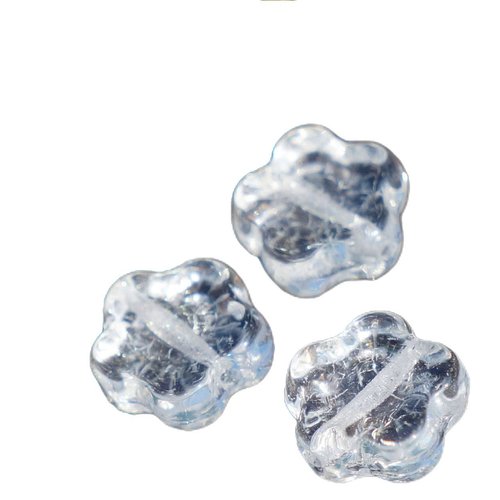 Claire en cristal tchèque de verre plat fleur perles bohème 10mm 20pcs sku-17045