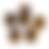 4pcs picasso jaune rayée de brun travertin rustique libellule plat pièce ronde verre tchèque perles  sku-30428