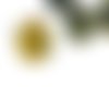 4pcs picasso cristal jaune vert opale travertin mat rustique libellule plat pièce ronde verre tchèqu sku-30444