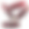 6pcs cristal rubis foncé rouge clair patine argentée laver ovale sculpté tube rayé à carreaux de ver sku-38499