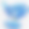 6pcs cristal aigue-marine bleu turquoise clair patine argentée laver ovale sculpté tube rayé à carre sku-38500