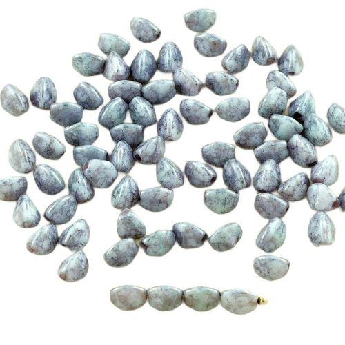 60pcs picasso gris argent de cuivre et terre cuite lustre pincée tchèque perles verre 5mm sku-28505