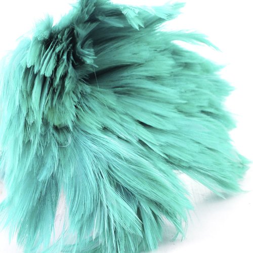 30pcs turquoise aqua teint les plumes de coq pendentif boucles d'oreilles bijoux la chapellerie sell sku-39402