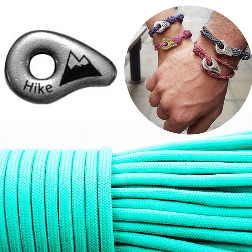 1 diy bracelet kraftika turquoise randonnée 999 argent antique plaqué métal zamak paracord des survi sku-259938