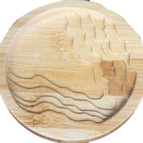 1pc ronde 3 vague des l'océan coaster en bois outil base pour la décoration maison coupe du tampon f sku-248944