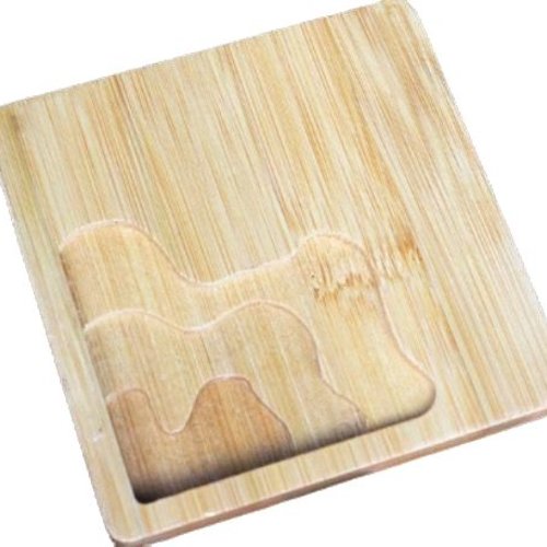 1pc carré 1 vague des l'océan coaster en bois outil base pour la décoration maison coupe du tampon f sku-248939