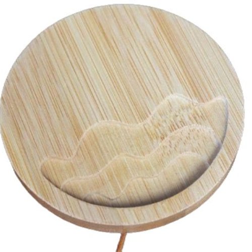 1pc ronde 2 vague des l'océan coaster en bois outil base pour la décoration maison coupe du tampon f sku-248943