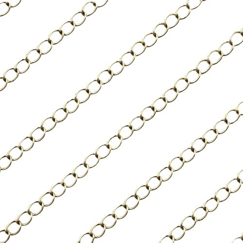 2yrd de 1 8 m bronze ovale lien la chaîne collier bijoux en métal les conclusions 2mm x 3mm sku-40482