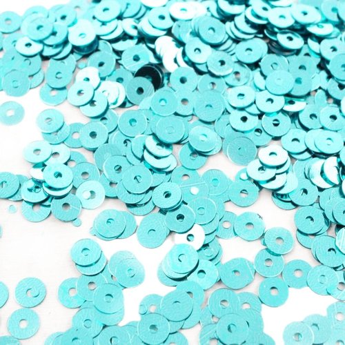 20g métallisé turquoise bleu rond plat paillettes confettis à coudre sur la broche de broderie 4mm t sku-42024
