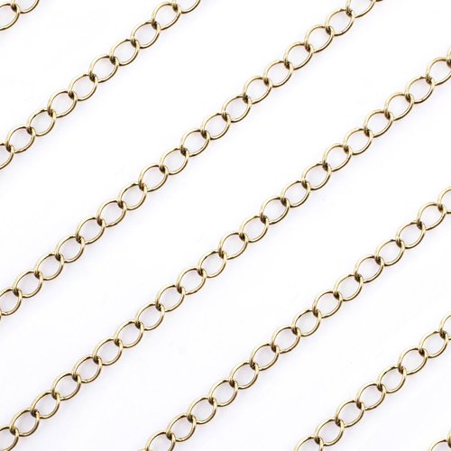 2yrd 1 8 m 16k ovale en or lien de la chaîne collier bijoux métal les conclusions 2mm x 3mm sku-40481