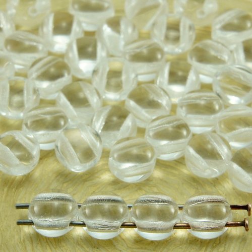 40pcs claire en cristal preciosa bonbons ronds forme de dôme 2 deux trou la pièce tissage verre tchè sku-33855