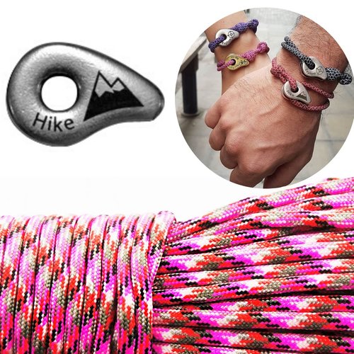 1 diy bracelet kraftika rose rayé des la randonnée 999 argent antique plaqué métal zamak paracord su sku-259945