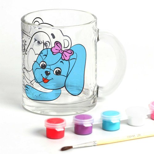 Ours avec du miel tasses de bricolage kit peinture idées cadeaux coloriage design transparent verre  sku-254084