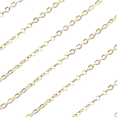 2yrd 1 8 m d'or délicate ovale rolo petit lien de la chaîne collier bijoux en métal les conclusions  sku-40507