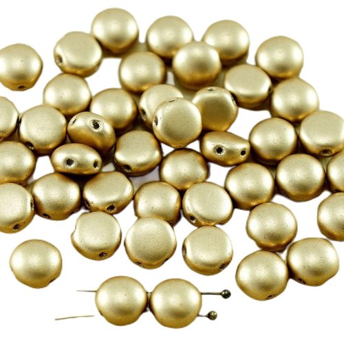 Nouvelle forme de 30pcs bonbons mat bronze pâle ronde en or dôme 2 deux trous tissage verre tchèque  sku-27362