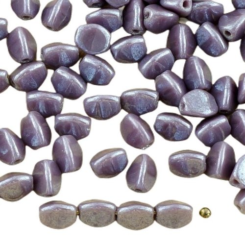60pcs pourpre violet éclat briller pincée bicone à facettes entretoise tchèque perles de verre 5mm sku-34374