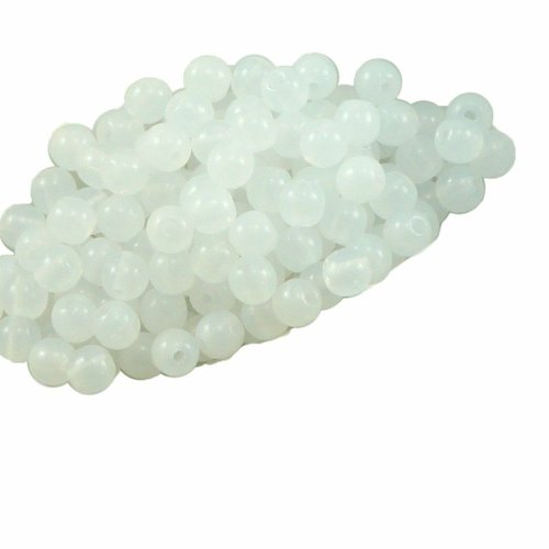 100pcs blanc opale de mer la pierre lune opaque ronde verre tchèque perles petite entretoise graines sku-31670
