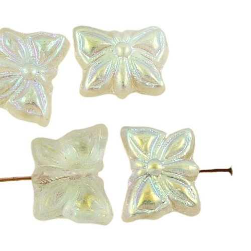 8pcs cristalline de la moitié ab verre tchèque papillon papillon perles 14mm x 11mm sku-35771
