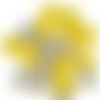 50pcs jaune ab moitié de revêtement verre tchèque pétale rose perles pressées à plat fleur 7mm x 8mm sku-19188