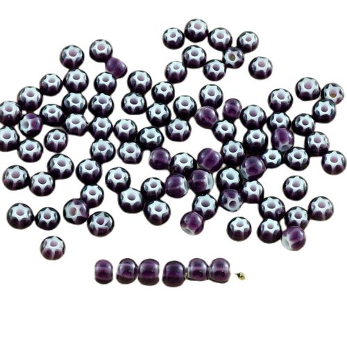 Nouvelle finition 10g violet étoile blanche bordée de perles rocaille preciosa cornaline star tchèqu sku-30178