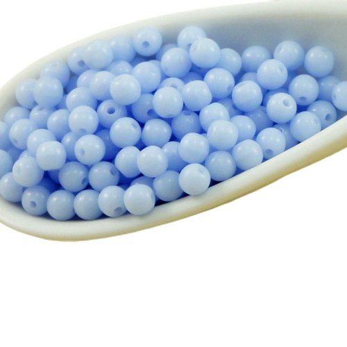 100pcs opaque bleu clair violet ronde verre tchèque perles de petite entretoise graines rocailles 3m sku-31664