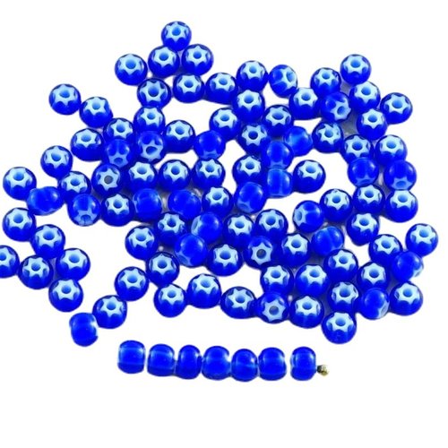 Nouvelle finition 10g bleu foncé étoile blanche bordée de perles rocaille preciosa cornaline star tc sku-30166