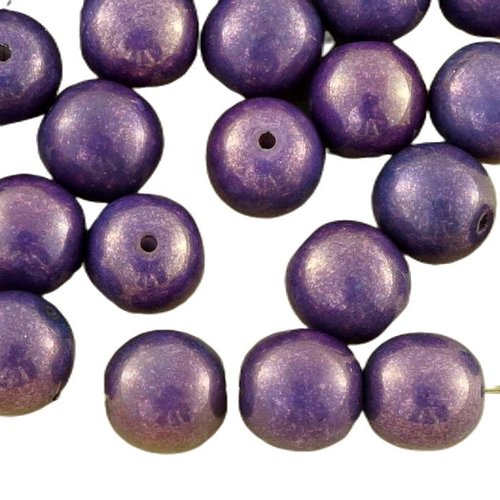 20pcs blanc albâtre opale vega violet lustre rond druk entretoise de semences verre tchèque perles 8 sku-33700