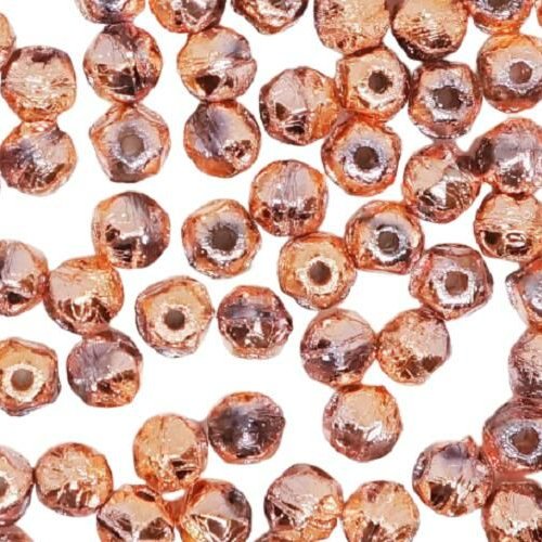 80pcs cristal marea métallisé or rose demi rugueux gravé rustique ronde anglais coupe facettes de pé sku-42545