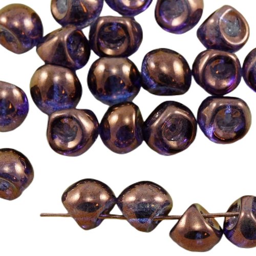 12pcs cristal vega violet lustre champignon bouton de verre tchèque perles 9mm x 8mm sku-30924