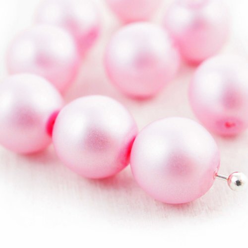 20pcs rose mat imitation de perles rondes druk entretoise semences verre tchèque 8mm sku-39047