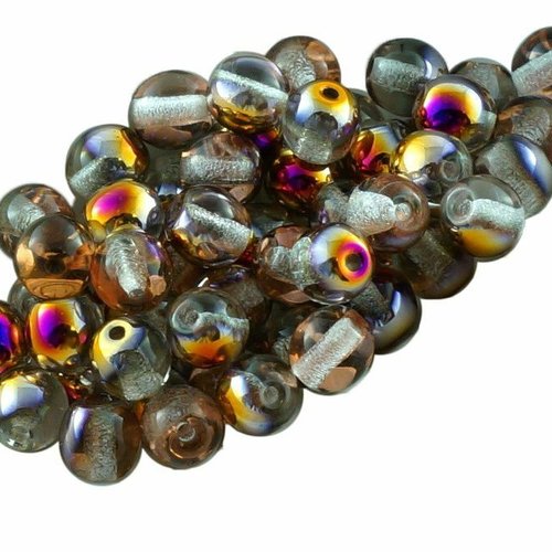 100pcs cristal violet métallique demi-tour druk verre tchèque pressé perles de petite entretoise 4mm sku-31181
