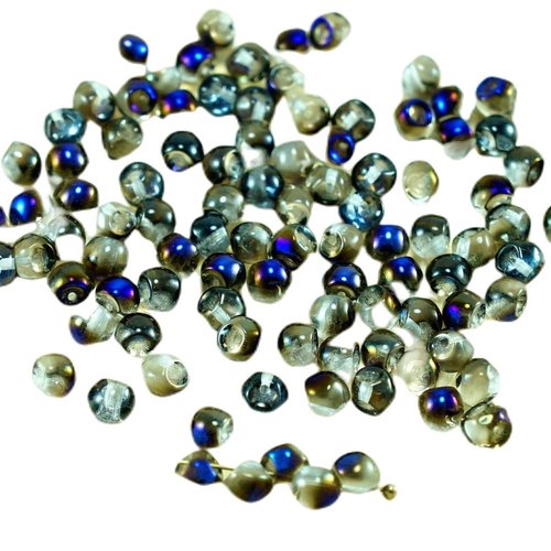 Nouvelle forme de cristal bleu azur la moitié l'éclat le plus petit champignon bouton tchèque perles sku-27443