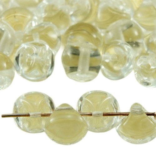 12pcs crystal clear grand champignon bouton de verre tchèque perles 9mm x 8mm sku-32139