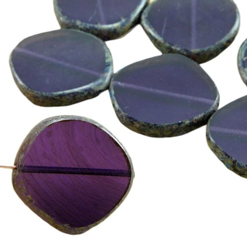 2pcs picasso brun cristal violet foncé tanzanite plat rond 8edge fenêtre de la table coupe pièce ver sku-32571