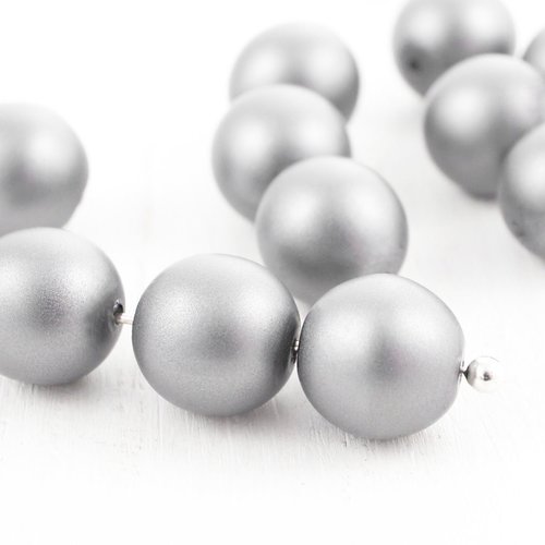 20pcs argent perles d'imitation mat ronde druk entretoise de semences verre tchèque 8mm sku-35634