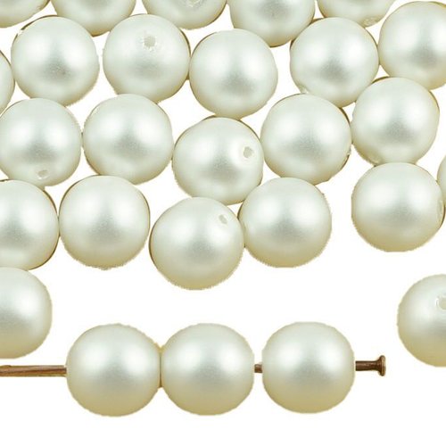 20pcs perles blanches d'imitation mat de mariage ronde druk entretoise semences verre tchèque 8mm sku-35643