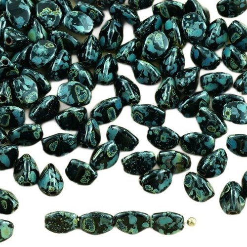 60pcs picasso noir pincée de verre tchèque entretoise bicone à facettes perles 5mm sku-31139