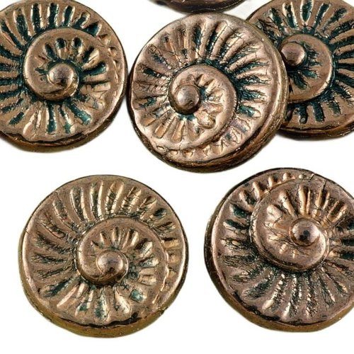 4pcs métallique de lumière en bronze lustre nautilus fossiles d'escargots coquille d'ammonite plat r sku-34934