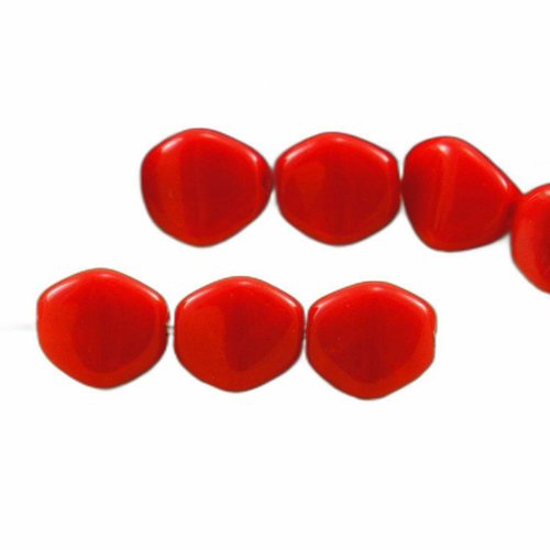 50pcs opaque rouge grosse pincée bicone facettes en verre tchèque perles d'entretoise de 7mm sku-32034