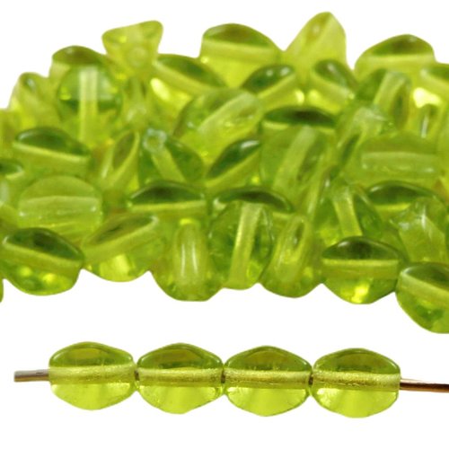 60pcs cristal d'olivine feu vert pincée bicone à facettes entretoise tchèque perles de verre 5mm sku-32081