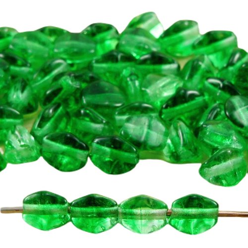 60pcs cristal vert pincée bicone à facettes entretoise tchèque perles de verre 5mm sku-32088