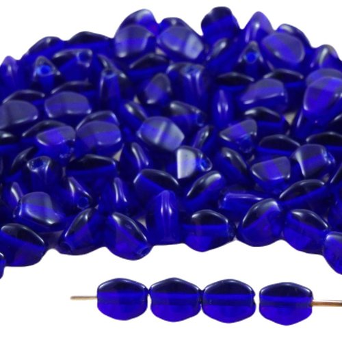 60pcs crystal dark bleu saphir clair pincée bicone à facettes entretoise tchèque perles de verre 5mm sku-32104