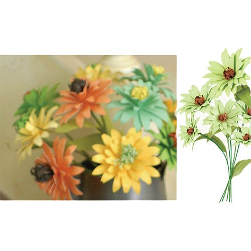 Vert fleurs en papier origami scrapbooking facile artisanat bricolage kit de 5 cinq arrangements flo sku-40679