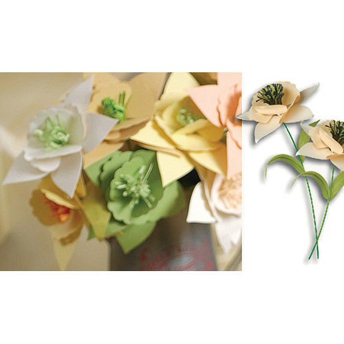 Blanc crème fleurs en papier origami scrapbooking facile artisanat bricolage kit de 5 cinq arrangeme sku-40680