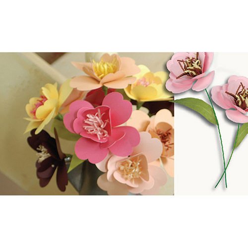 Rose fleurs en papier origami scrapbooking facile artisanat bricolage kit de 5 cinq arrangements flo sku-40682