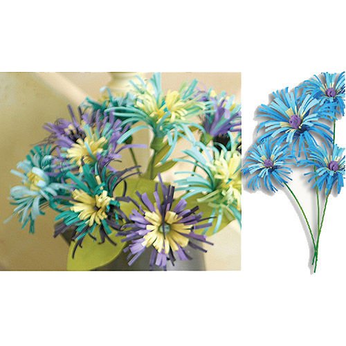 Bleu turquoise fleurs en papier origami scrapbooking facile artisanat bricolage kit de 5 cinq arrang sku-40683